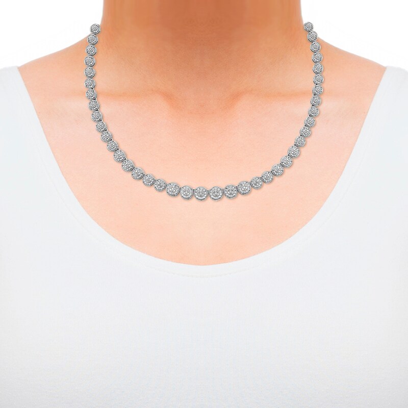 Main Image 4 of Multi-Diamond Tennis Necklace 1/2 ct tw Sterling Silver 17"