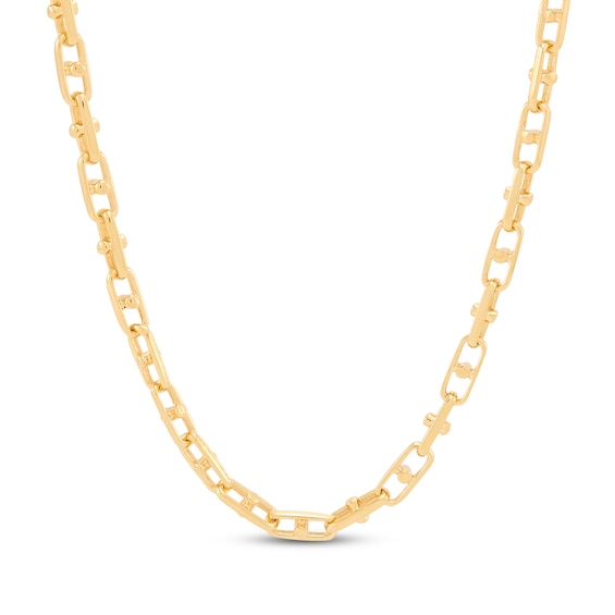 Monte Carlo Chain Necklace 8mm Semi-Solid 10K Yellow Gold 22"