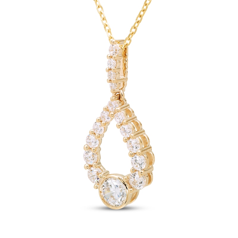 Main Image 2 of Milestones Diamond Teardrop Necklace 1 ct tw 10K Yellow Gold 18&quot;