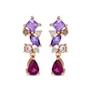 Thumbnail Image 2 of Le Vian Pretty in Pink Rhodolite Garnet, Amethyst & Morganite Earrings 1/6 ct tw Diamonds 14K Strawberry Gold