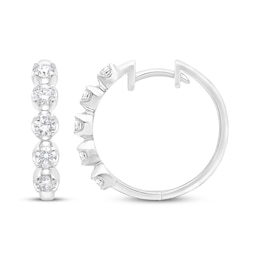 KAY Lab-Grown Diamonds Five-Stone Hoop Earrings 1 ct tw 10K White Gold