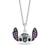 Thumbnail Image 1 of Disney Treasures Lilo & Stitch Swiss Blue Topaz, Amethyst, Black Onyx & Diamond Accent Necklace Sterling Silver 19&quot;
