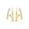 Thumbnail Image 2 of Diamond Two-Row Split J-Hoop Huggie Earrings 1/6 ct tw 10K Yellow Gold