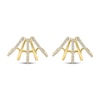 Thumbnail Image 2 of Diamond Five-Row Split J-Hoop Huggie Earrings 1/3 ct tw 10K Yellow Gold