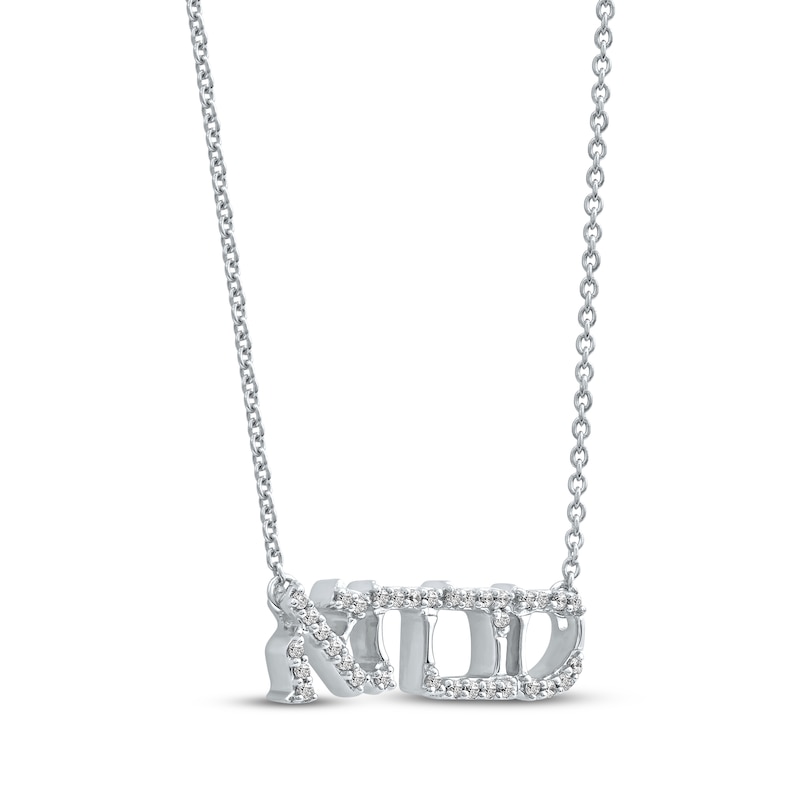 Main Image 2 of Diamond Hebrew &quot;Grandma&quot; Necklace 1/10 ct tw 10K White Gold 18&quot;