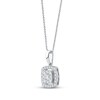 Thumbnail Image 2 of Multi-Diamond Pavé Cushion-Shaped Halo Necklace 1/2 ct tw 10K White Gold 18&quot;