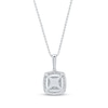 Thumbnail Image 3 of Multi-Diamond Pavé Cushion-Shaped Halo Necklace 1/2 ct tw 10K White Gold 18&quot;