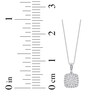 Thumbnail Image 7 of Multi-Diamond Pavé Cushion-Shaped Halo Necklace 1/2 ct tw 10K White Gold 18&quot;