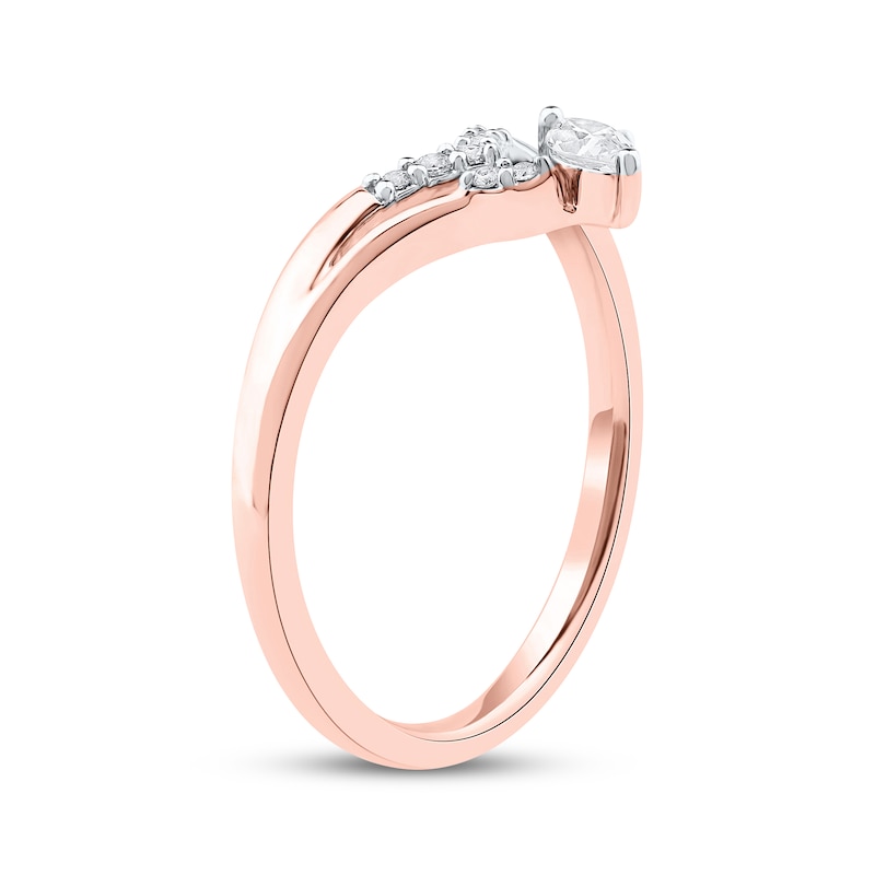 Main Image 2 of Now + Forever Marquise-Cut Diamond Chevron Split Shank Anniversary Ring 1/6 ct tw 10K Rose Gold