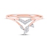 Thumbnail Image 3 of Now + Forever Marquise-Cut Diamond Chevron Split Shank Anniversary Ring 1/6 ct tw 10K Rose Gold