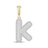 Thumbnail Image 1 of Diamond Puff Letter K Initial Charm 1/3 ct tw 10K Yellow Gold