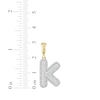 Thumbnail Image 3 of Diamond Puff Letter K Initial Charm 1/3 ct tw 10K Yellow Gold