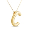 Thumbnail Image 2 of Puff Letter C Initial Necklace 14K Yellow Gold 18&quot;
