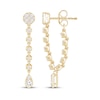 Thumbnail Image 1 of Multi-Diamond Front-Back Chain Dangle Earrings 1/2 ct tw 10K Yellow Gold