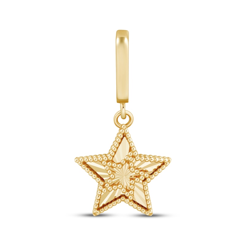 Main Image 1 of Charmed Memories Starburst Beaded Star Charm 10K Yellow Gold