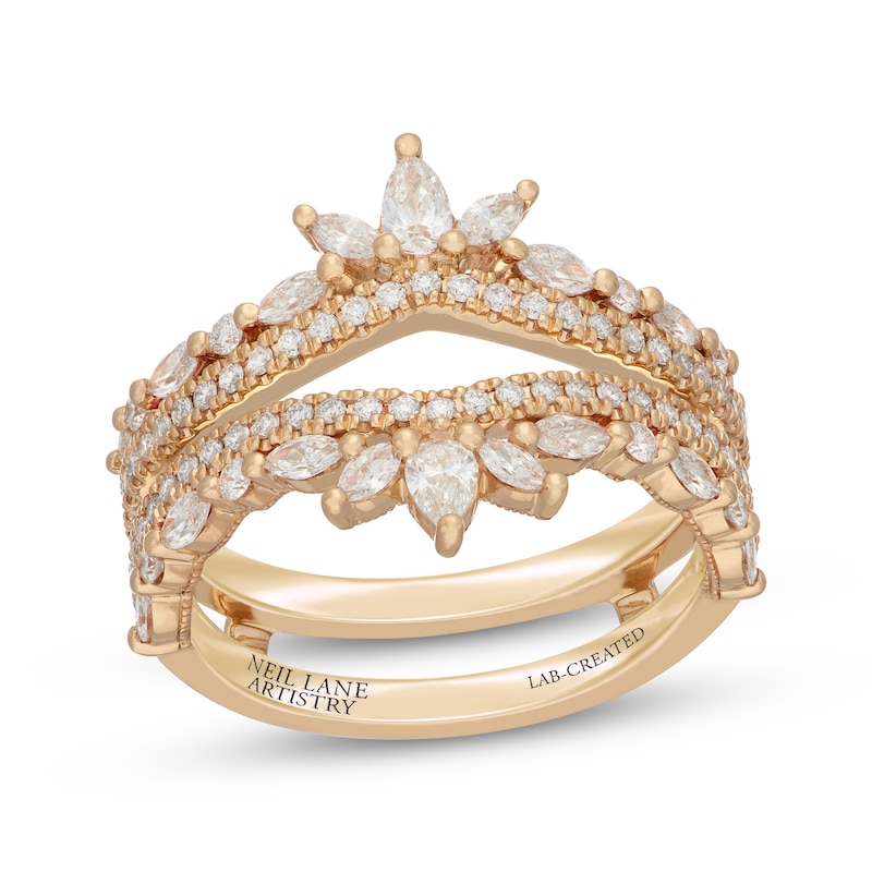 Main Image 1 of Neil Lane Artistry Pear, Marquise & Round-Cut Lab-Grown Diamond Enhancer Ring 1 ct tw 14K Yellow Gold
