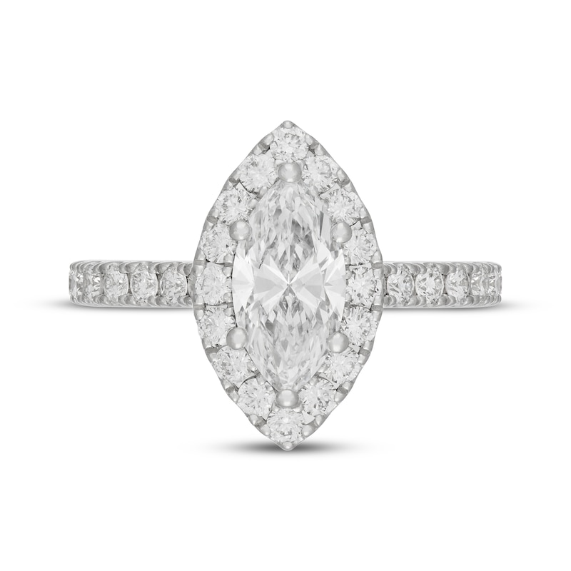 Main Image 3 of Neil Lane Artistry Marquise-Cut Lab-Created Diamond Halo Engagement Ring 2 ct tw 14K White Gold