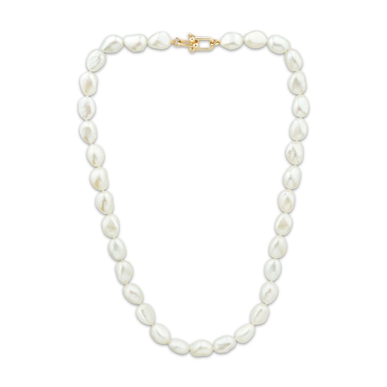 Baroque Cultured Pearl Necklace 14K Yellow Gold 18"