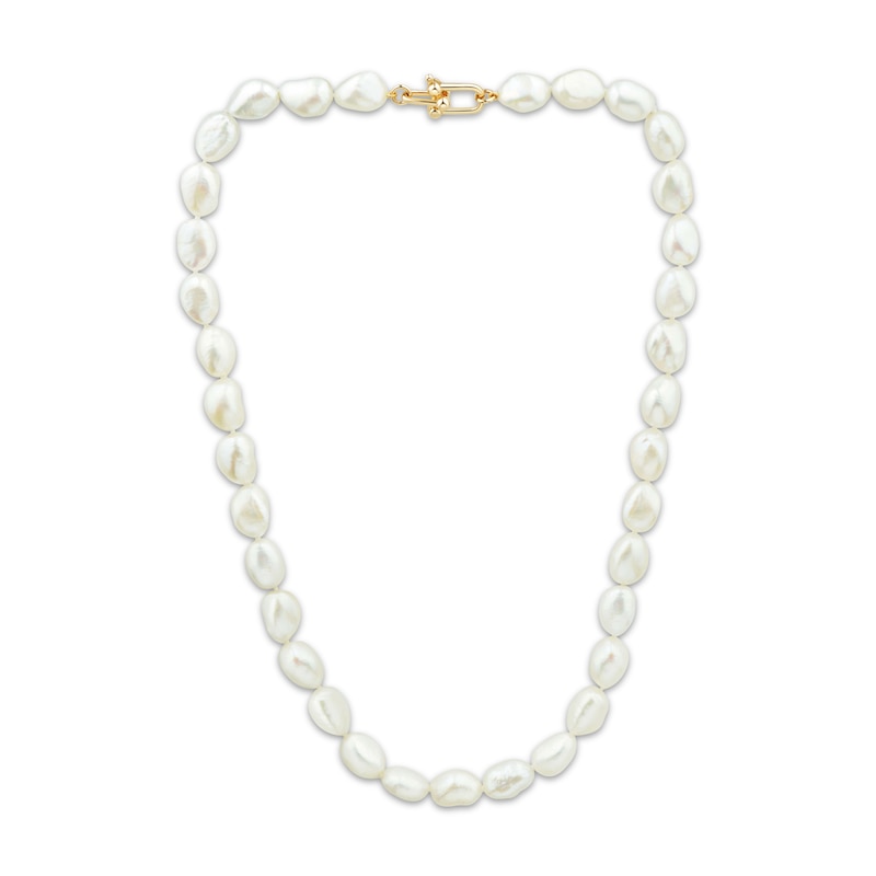 Main Image 1 of Baroque Cultured Pearl Necklace 14K Yellow Gold 18&quot;