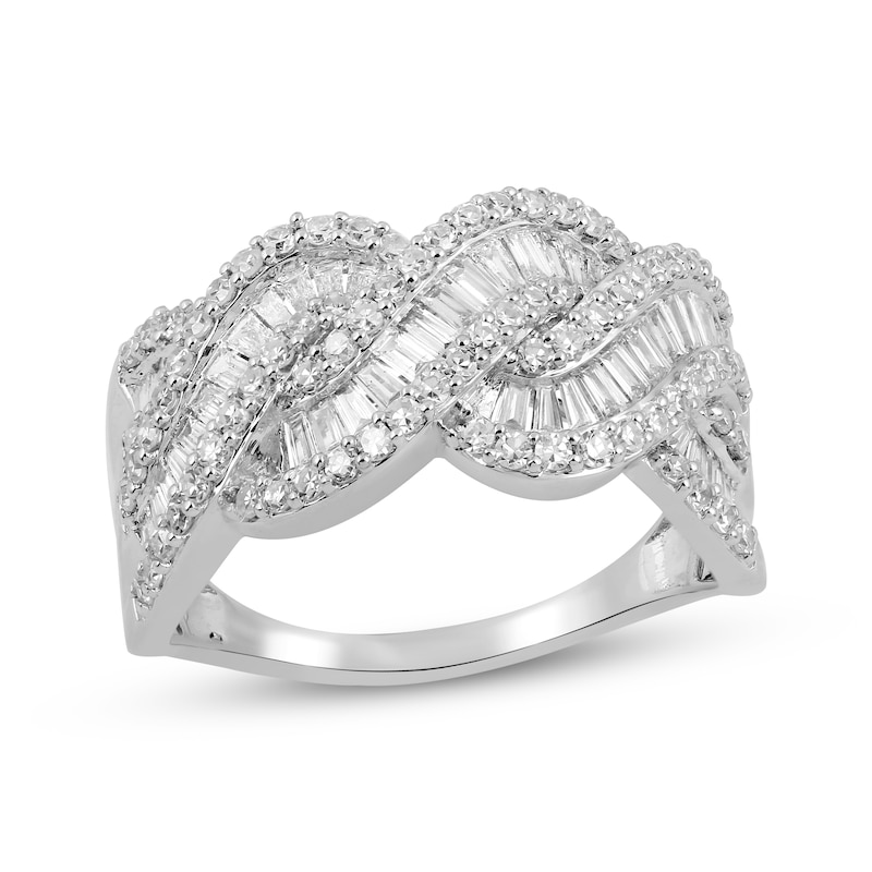 Main Image 1 of KAY Lab-Grown Diamonds Baguette & Round-Cut Twist Ring 1 ct tw 10K White Gold