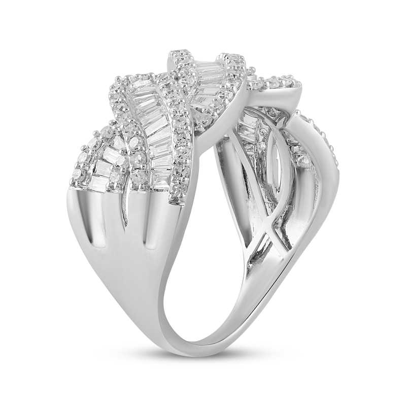 Main Image 2 of KAY Lab-Grown Diamonds Baguette & Round-Cut Twist Ring 1 ct tw 10K White Gold