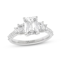 THE LEO Legacy Lab-Grown Diamond Emerald-Cut Five-Stone Engagement Ring 2-1/2 ct tw 14K White Gold