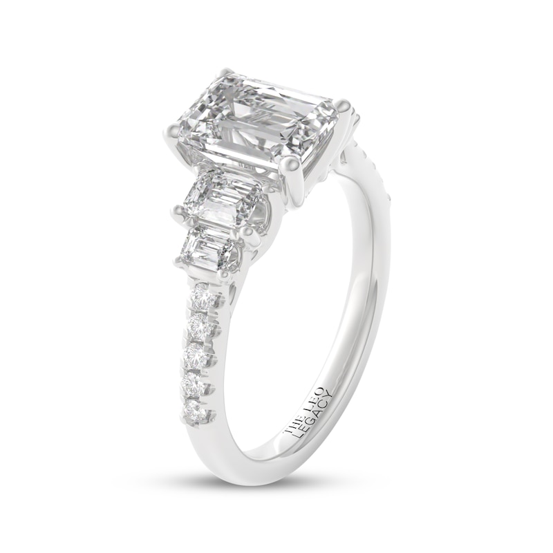 Main Image 2 of THE LEO Legacy Lab-Grown Diamond Emerald-Cut Five-Stone Engagement Ring 2-1/2 ct tw 14K White Gold