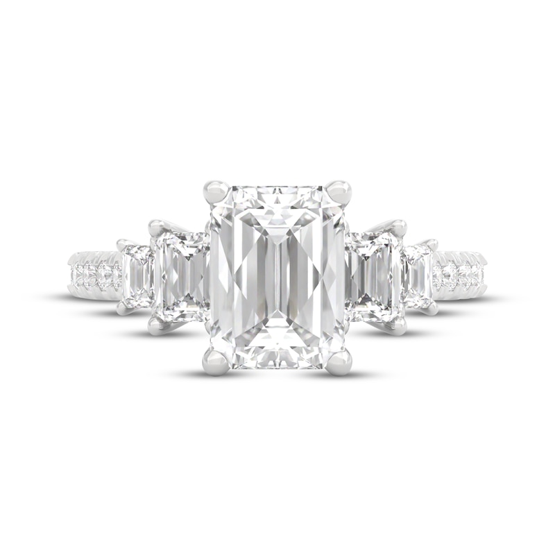 Main Image 3 of THE LEO Legacy Lab-Grown Diamond Emerald-Cut Five-Stone Engagement Ring 2-1/2 ct tw 14K White Gold