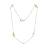 Thumbnail Image 1 of Children's Cross & Virgin Mary Charm Necklace Hollow 14K Tri-Tone Gold 14"