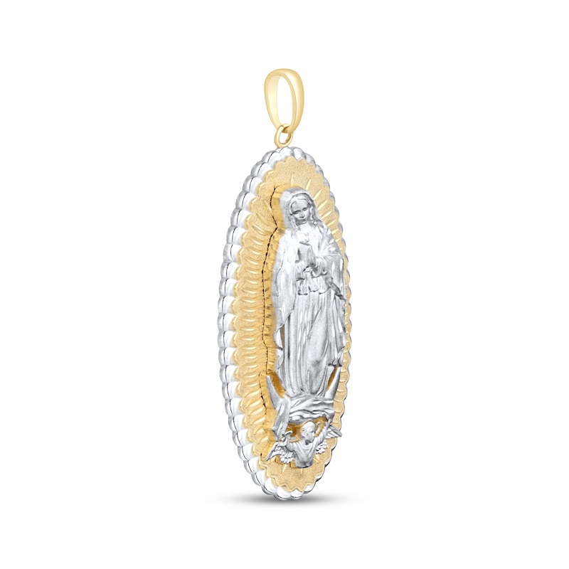Main Image 2 of Diamond-Cut Our Lady of Guadalupe Oval Charm 10K Yellow Gold