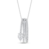 Thumbnail Image 1 of Pear-Shaped Diamond Three-Row Loop Necklace 1 ct tw 10K White Gold 18"