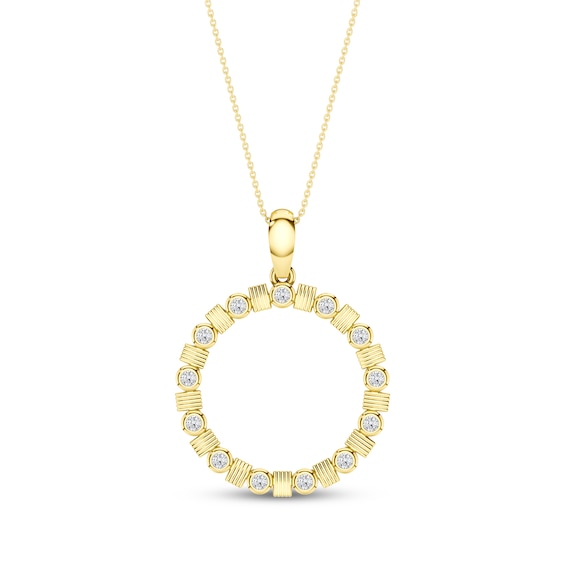 Diamond Circle Necklace 1/4 ct tw 10K Yellow Gold 18"