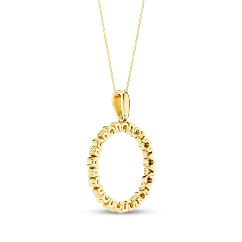 Main Image 3 of Diamond Circle Necklace 1/4 ct tw 10K Yellow Gold 18"