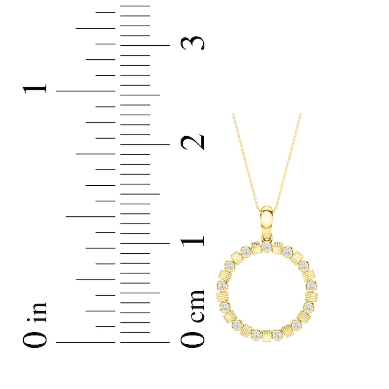 Main Image 7 of Diamond Circle Necklace 1/4 ct tw 10K Yellow Gold 18"