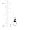 Thumbnail Image 3 of Black & White Diamond Double Infinity Necklace 1/3 ct tw Sterling Silver 18&quot;
