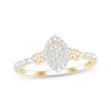 Thumbnail Image 1 of Multi-Diamond Halo Promise Ring 1/6 ct tw 10K Yellow Gold
