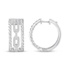 Thumbnail Image 3 of White Lab-Created Sapphire Three-Row Hoop Earrings Sterling Silver