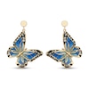 Thumbnail Image 2 of Enamel Butterfly Dangle Earrings 14K Yellow Gold