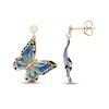 Thumbnail Image 3 of Enamel Butterfly Dangle Earrings 14K Yellow Gold