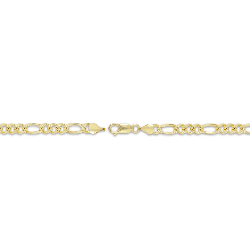 Main Image 2 of 5.7mm Diamond-Cut Figaro Chain Necklace Solid 10K Yellow Gold 20"