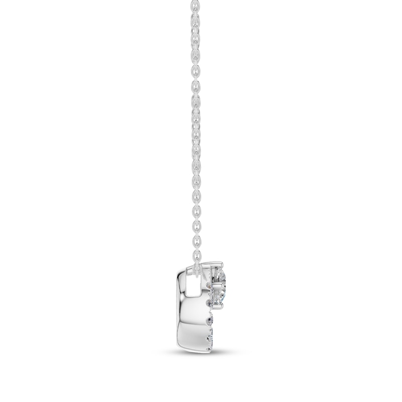 Main Image 3 of Lab-Grown Diamond Circle Necklace 1/4 ct tw Sterling Silver 18"