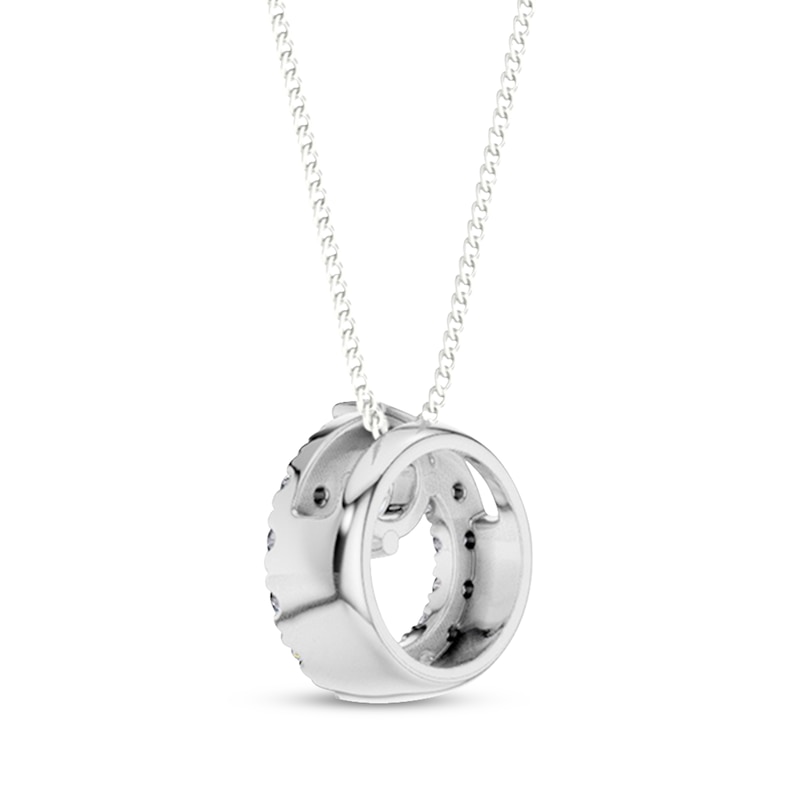 Main Image 4 of Lab-Grown Diamond Circle Necklace 1/4 ct tw Sterling Silver 18"
