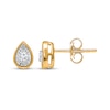 Thumbnail Image 1 of Radiant Reflections Diamond Solitaire Teardrop Frame Stud Earrings 1/8 ct tw 10K Yellow Gold (J/I3)
