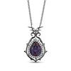 Thumbnail Image 1 of Disney Treasures The Nightmare Before Christmas Lab-Created Alexandrite & Diamond Necklace 1/10 ct tw Black Rhodium-Plated Sterling Silver 18"