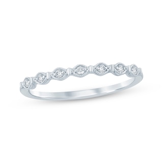 Now + Forever Diamond Milgrain Anniversary Ring 1/20 ct tw 10K White Gold