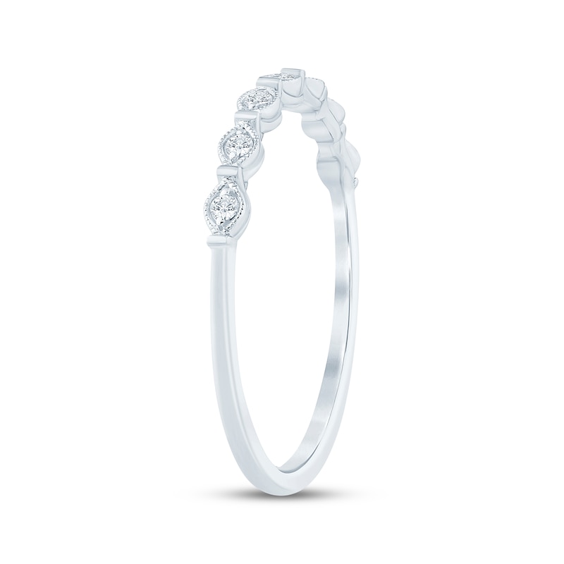 Main Image 2 of Now + Forever Diamond Milgrain Anniversary Ring 1/20 ct tw 10K White Gold