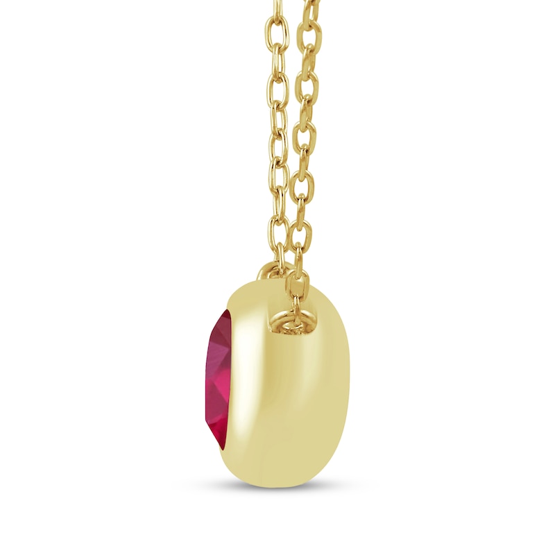 Main Image 2 of STUDIO BY KAY Lab-Created Ruby Bezel-Set Solitaire Necklace 24K Yellow Gold Vermeil Sterling Silver 18"