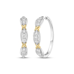 KAY Lab-Grown Diamonds Hoop Earrings 2 ct tw 10K Two-Tone Gold