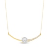 Thumbnail Image 1 of Closer Together Lab-Grown Diamond Halo Smile Necklace 3/4 ct tw 10K Two-Tone Gold 17"
