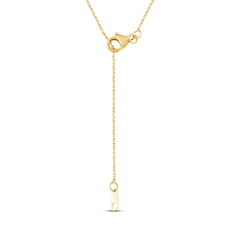 Main Image 4 of Closer Together Lab-Grown Diamond Halo Smile Necklace 3/4 ct tw 10K Two-Tone Gold 17"